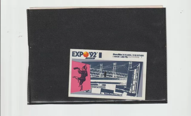 Expo 92 Sevilla Tarjeta Pase de una noche año 1992 (GM-852)