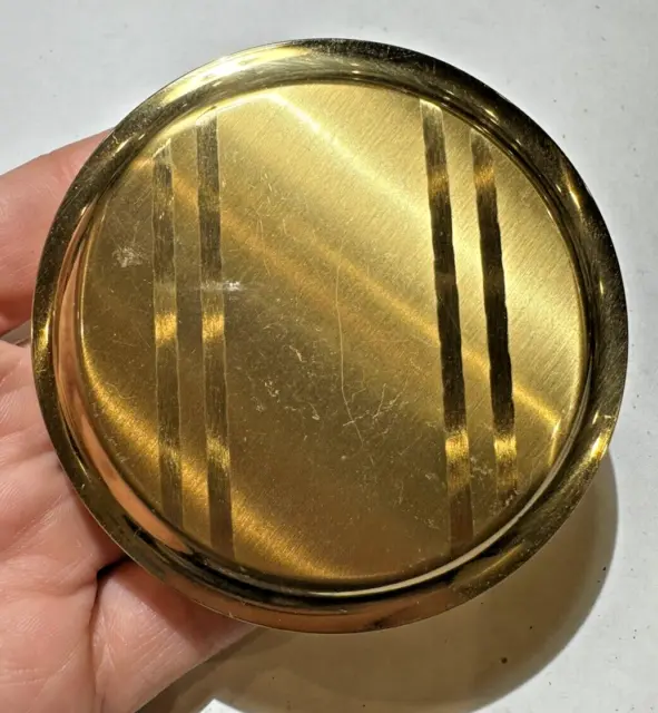 Vintage Mascot London Gold Tone Compact Makeup Mirror Acessory Purse Cd 56