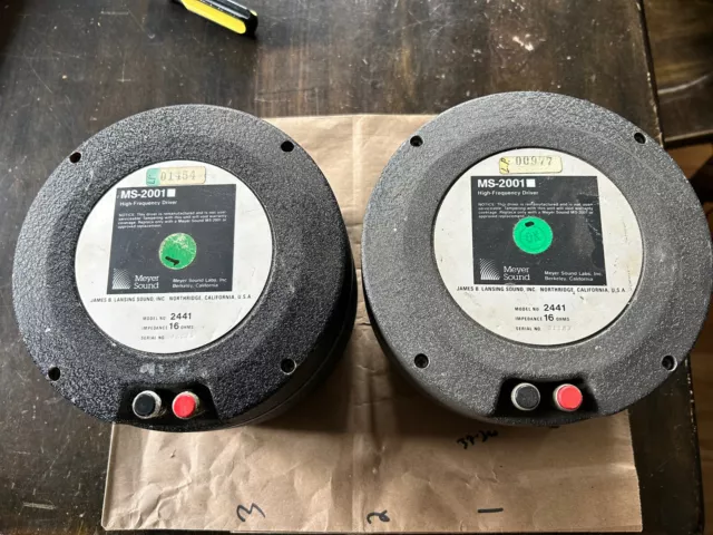 Pair 2x jbl 2441 Midrange driver Meyer Sound PA 4350 4355 Upgrade 16 Ohm 2” Horn