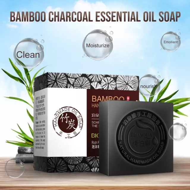 Natural Organic Herbal Bamboo Charcoal Soap Essential Oil Soap Skin Whitening