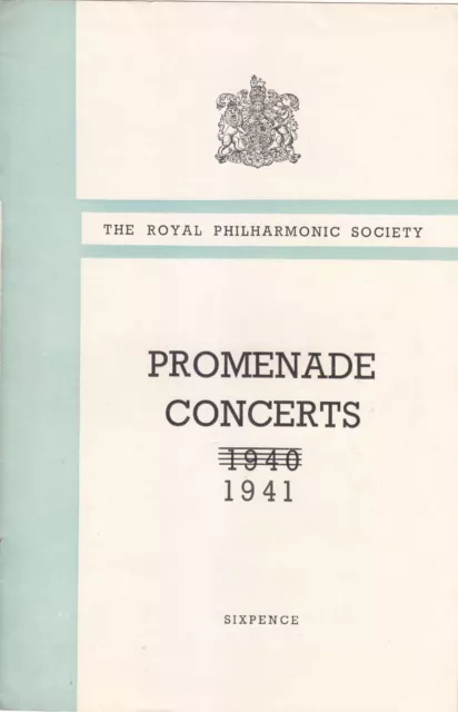 Concert Programme 1941 Proms BBC Henry Wood Myra Hess Brahms Piano Concerto 1