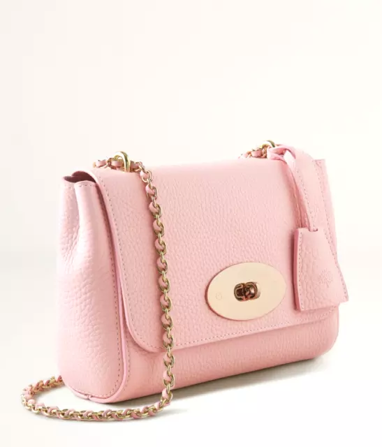 Mulberry 'LILY' Heavy Grain Leather Bag in Powder Rose Pink -  $1350 - BNWT