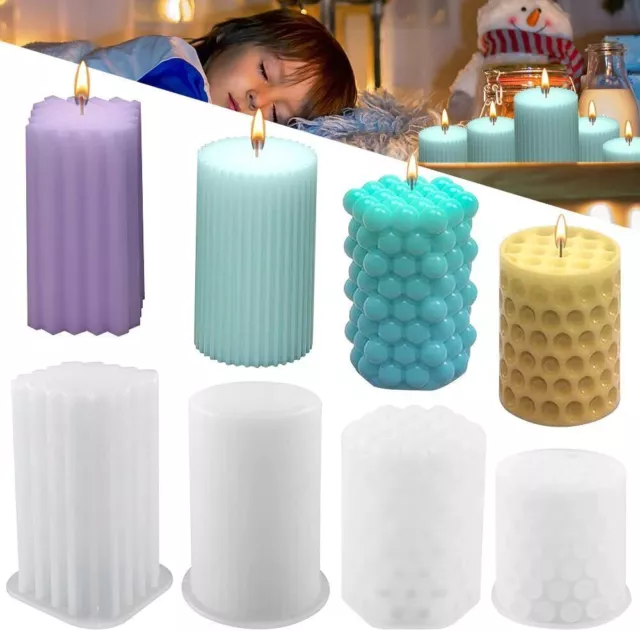 4er Set 3D Silikonform Kerzenform DIY Kerzengießen Seifen Form Kerzen Gießform