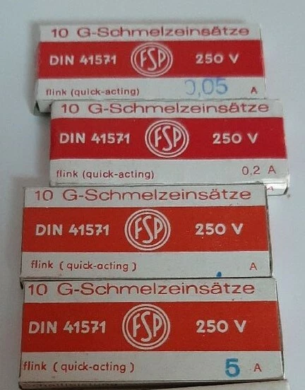 Boite de 10 fusibles en verre rapide 5x20mm 250V valeur au choix 3