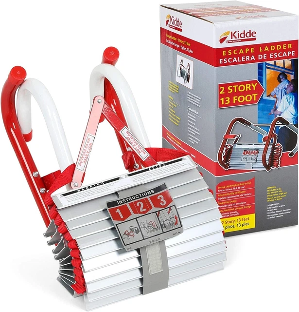 FIRE ESCAPE LADDER, 2Story Rope Ladder, Extends to 13Feet, AntiSlip