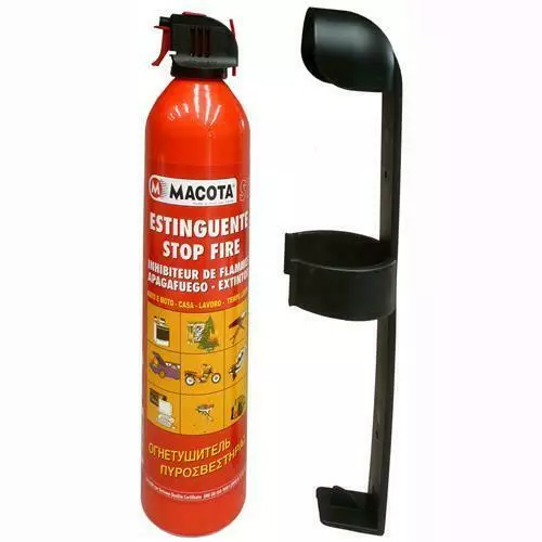 Estintore portatile mini bombola da 700 ml con supporto per fissaggio Fire STOP