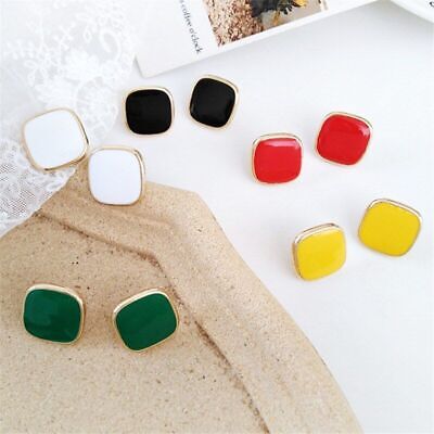 Candy Square Earrings Statement Fashion Earring Boho Ear Stud Girl Jewelry 1pair
