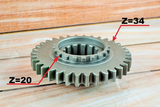 Gearbox gear (Z=34/20) of tractor Belarus 50/80/82/500/800/820/900/1000