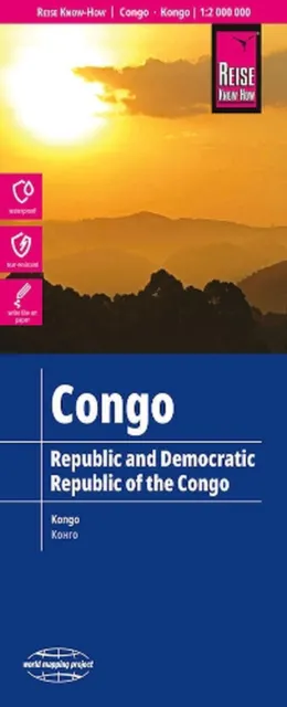 Congo Republic / Democratic Republic (1:2.000.000): rei??- und wasserfest. H??he