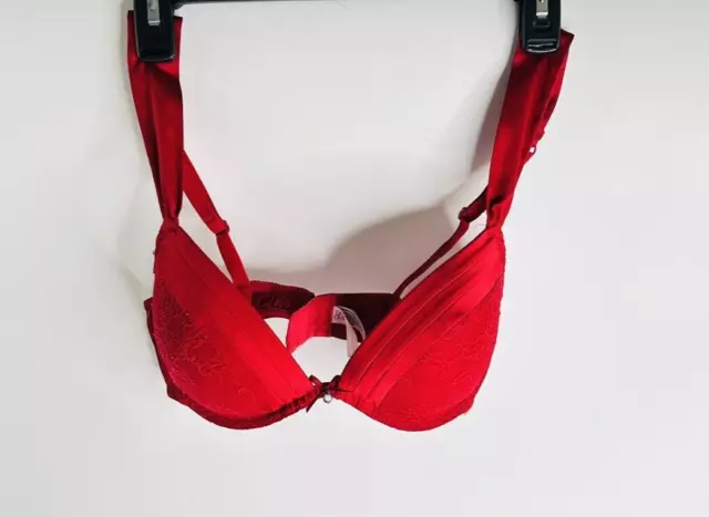 Push Up Padded Bra Gilligan & Omalley Red Underwire Size 36C