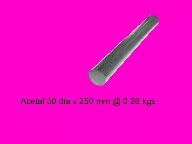 Acetal Black ( Delrin ) 30 dia x 250 mm-Model Engineering Plastic Steam