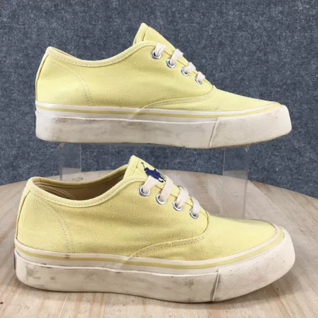 Polo Ralph Lauren Shoes Womens 6 B Casual Platform Low Sneakers WD3424 Yellow