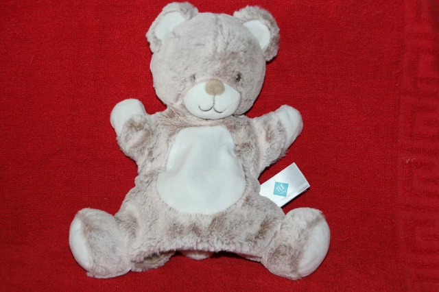 Tex Baby Carrefour Doudou Ours Plat Marionnette Blanc Marron Chine Etat Neuf