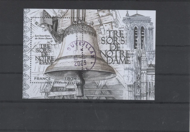2023    bloc   TRESOR DE NOTRE DAME   oblitere cachet a date  ttb