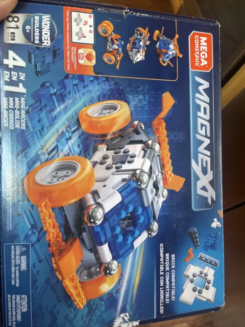 Magnext 4 in 1 Mag-Racers Construction Set used as is