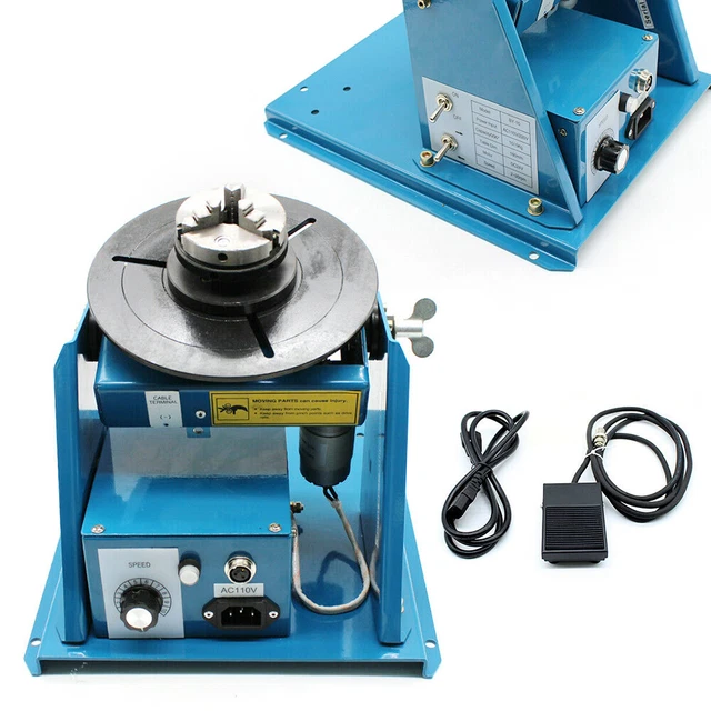 2.5in Rotary Welding Positioner Turntable Table 3 Jaw Lathe Chuck 2-10RPM Tables