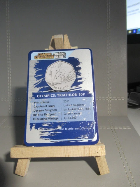 Change Checker Trading Card ~ Olympic 50p ~ Triathlon