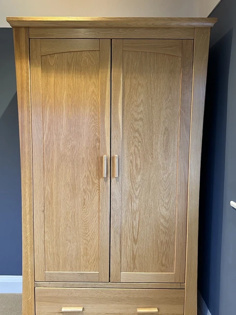 MAMAS AND PAPAS Ocean Range Solid Oak Wardrobe with Single Drawer