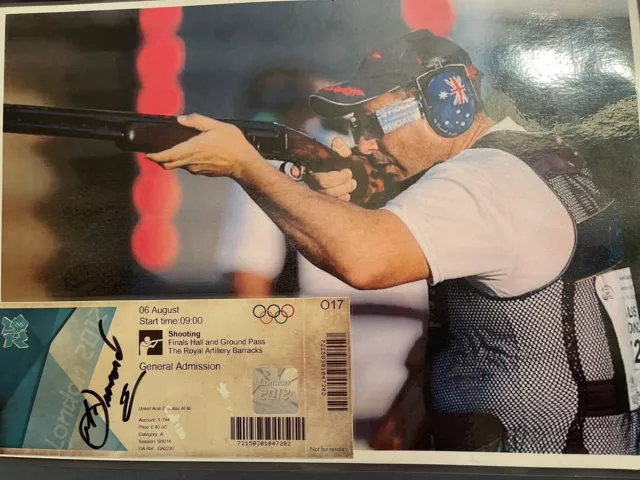 Clay Pigeon Shooting M.Diamond OLYMPIC GAMES 2012 LONDON 150/150 TICKET & SIGNED 2