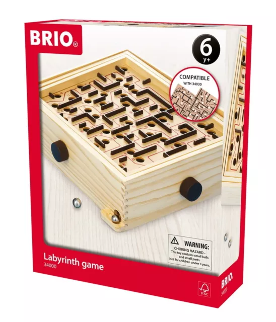 Brio Familienspiele Geschicklichkeitsspiel Labyrinth 3 Teile 34000