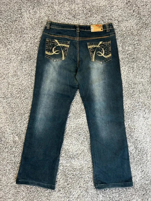Jean Skinny Voggo Femme Taille 36 - Denim Bleu Fleuri, Délavage Moyen, Extensible