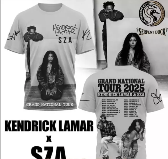 KENDRICK LAMAR X SZA Grand National Tour 2025 3d TShirt 38.27 PicClick AU
