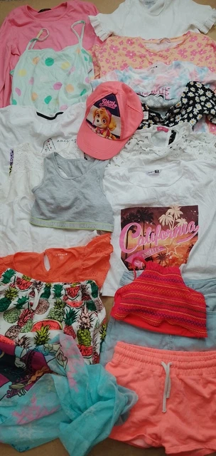 Girls Summer Clothes Bundle 10-11 Years Oshkosh NEXT F&F Play Suit T Shirt Short