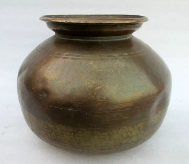 Antique Bronze Old Hand Carved Primitive Tribal Indian Water Storage Pot Vessel