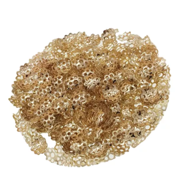 300x 6mm Golden Filigree Flower Bead Caps Jewelry Making Findings DIY Crafts