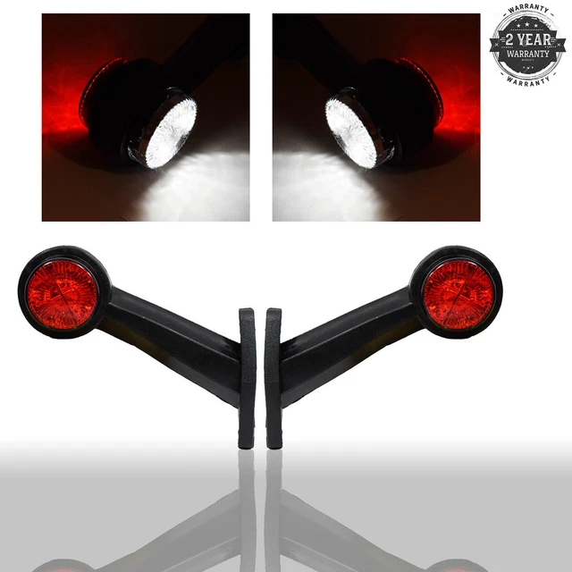 4 X Feux De Gabarit, 16 Cm, LED 12V - 24V C&ocirc;t&eacute; Gauche Et Droit, Rouge Et Blanc Pour