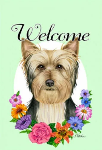 Welcome House Flag - Silky Terrier 63102