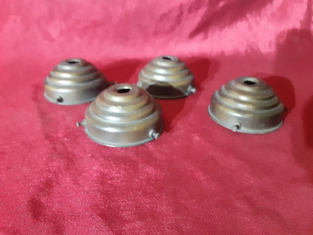 4 cache douilles,bronze,laiton,lustre lampe art deco muller,degue,