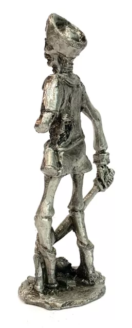 Pewter Figurine 4” Skeleton Pirate Missing Arm Sword Flask Skull Lead Free B 3