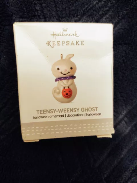 Hallmark Keepsake 2017 Teensy-Weensy Ghost Miniature  Halloween Ornament