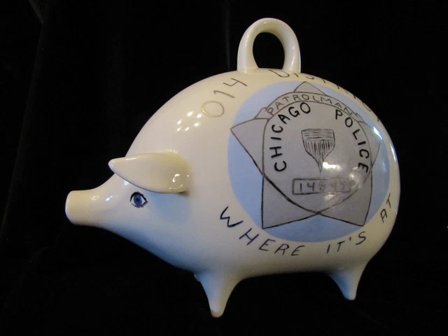 Big Vintage Piggy Bank "Chicago Police"