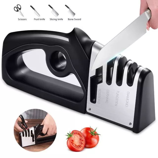 4 in1 Kitchen Knife Sharpener Grinder Diamond Knives For Sharp Scissors Tool UK