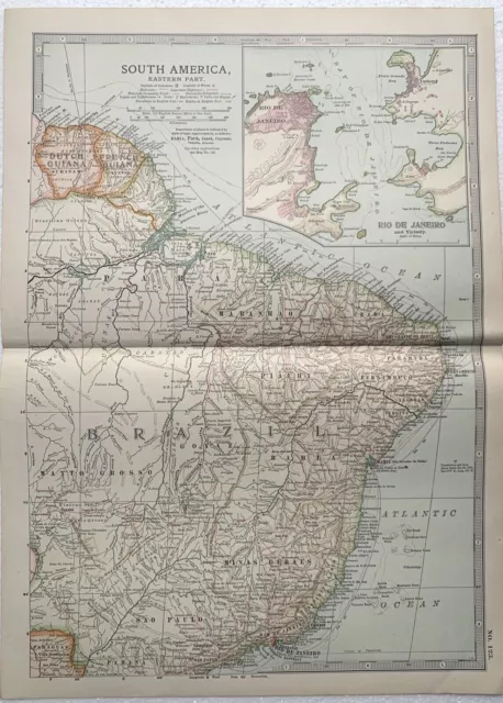 Encyclopaedia Britannica Map 1903 South America Eastern Part