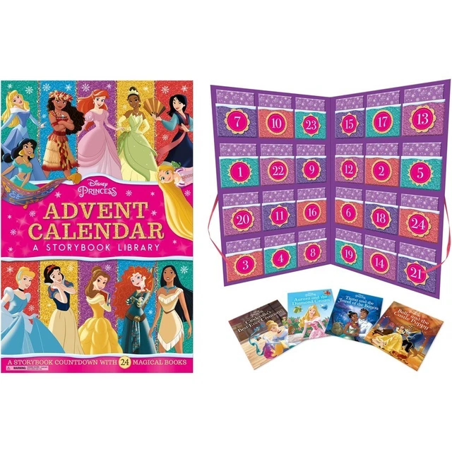  DISNEY PRINCESS Advent Calendar Advent 24 Book Bundle Christmas