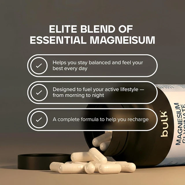 BULK 1800MG MAGNESIUM Glycinate Complex 180 Count Capsules High ...