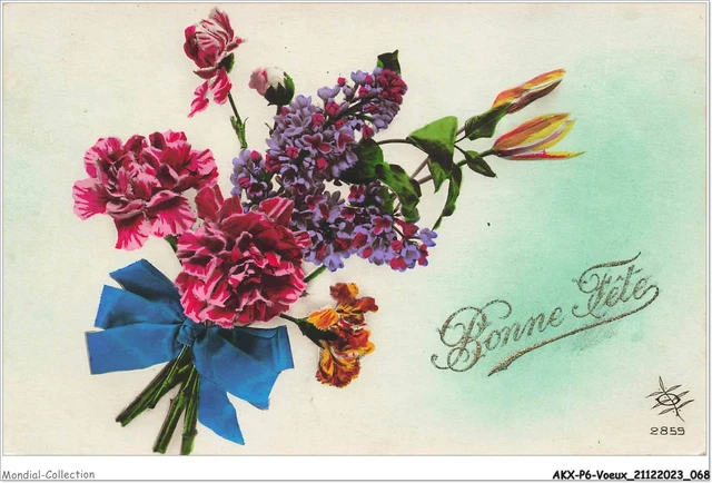 AKXP6-0534-VOEUX - BONNE fete - Bouquet de fleur EUR 3,49 - PicClick FR