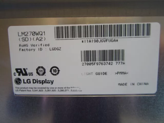 Genuine 2009 Apple iMac 27" LCD Panel LM270WQ1(SD)(A2) 661-5527 661-5312 Grade A