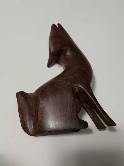 6-1/2" Ironwood Hand Carved Coyote Howling at the Moon Wolf Dog Like