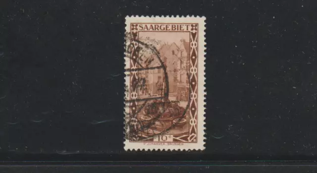 Saargebiet 108 V "Marktbrunnen" 10 Ct deutlicher Plattenfehler gestempelt