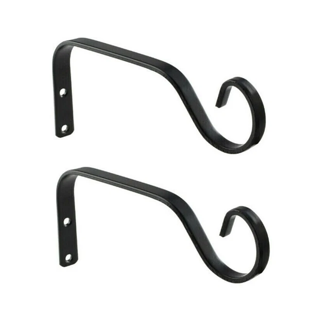 1/2PCS Metal Hanging Basket Bracket Garden Wrought Iron Hook Wall Decoration