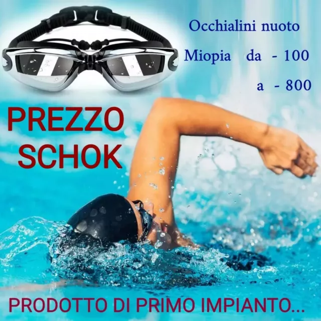 Occhialini Miopia nuoto graduati - 5,00  PREZZO SCHOK lenti galvanizzate
