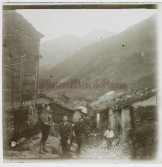 Montagne Vers le col du Bonhomme 1928 Photo Plaque de verre n2 Stereo Vintage