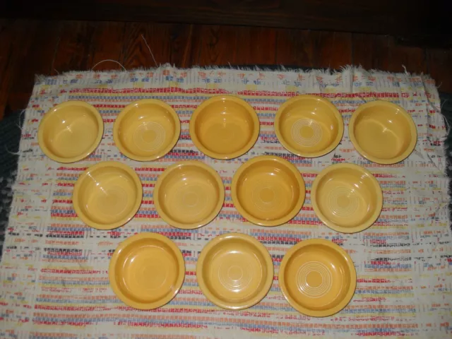 12 Vintage  Fiesta Yellow 4 3/4" Fruit Bowls - Fiestaware             -Ao