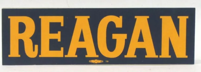 small REAGAN orange on dark blue 6" unused BUMPER STICKER