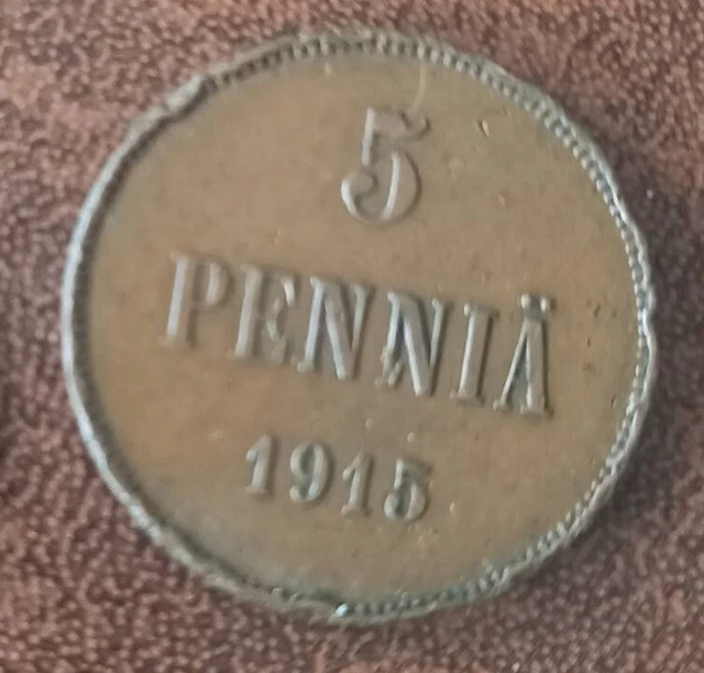 5 Penniä - Nikolai II - 1915.