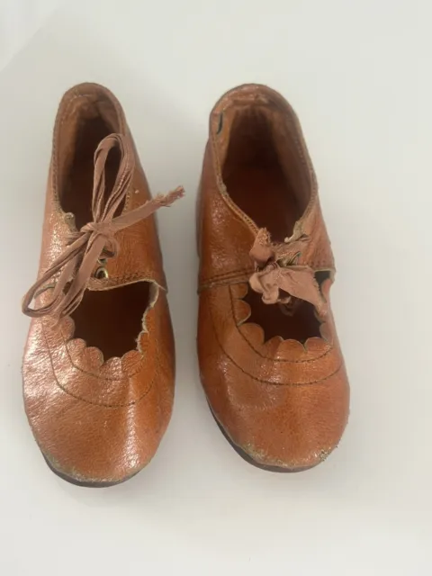 Ancienne Chaussures en cuir pour Poupée, JUMEAU , BRU , STEINER 3